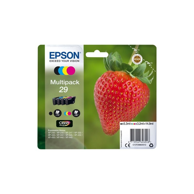 EPSON C13T29864012 Tusz Epson Strawberry Multipack Claria Home 4-color 29 14,9 ml