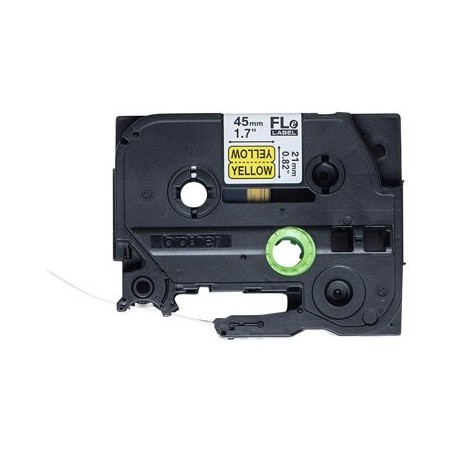 BROTHER FLE6511 21MMX45MM BLCK ON YELL FLAG TAPE