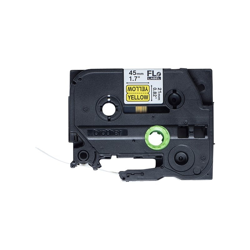 BROTHER FLE6511 21MMX45MM BLCK ON YELL FLAG TAPE