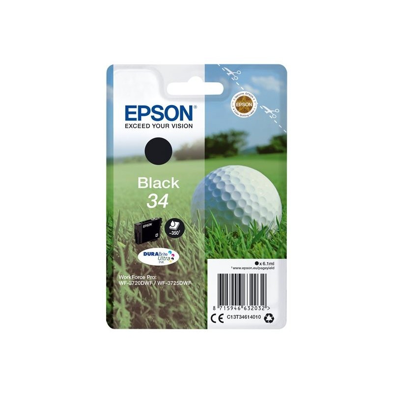 EPSON C13T34614010 Tusz EPSON Golf ball Singlepack Black 34 DURABrite Ultra 6,1 ml