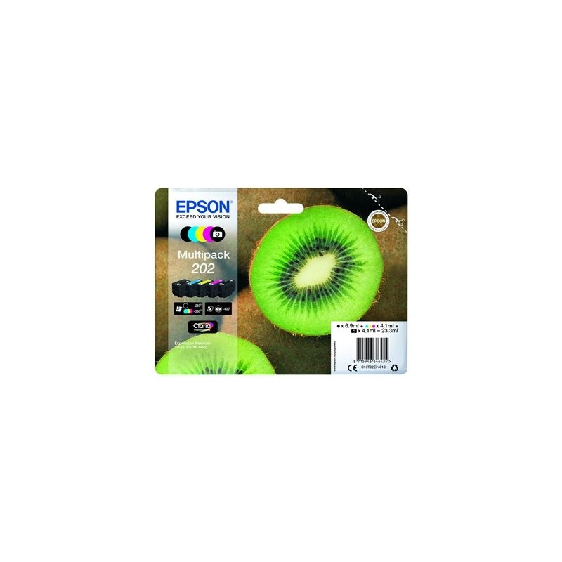 EPSON C13T02E74010 Tusz Epson Kiwi Multipack 202 CMYK+photo black Claria Premium