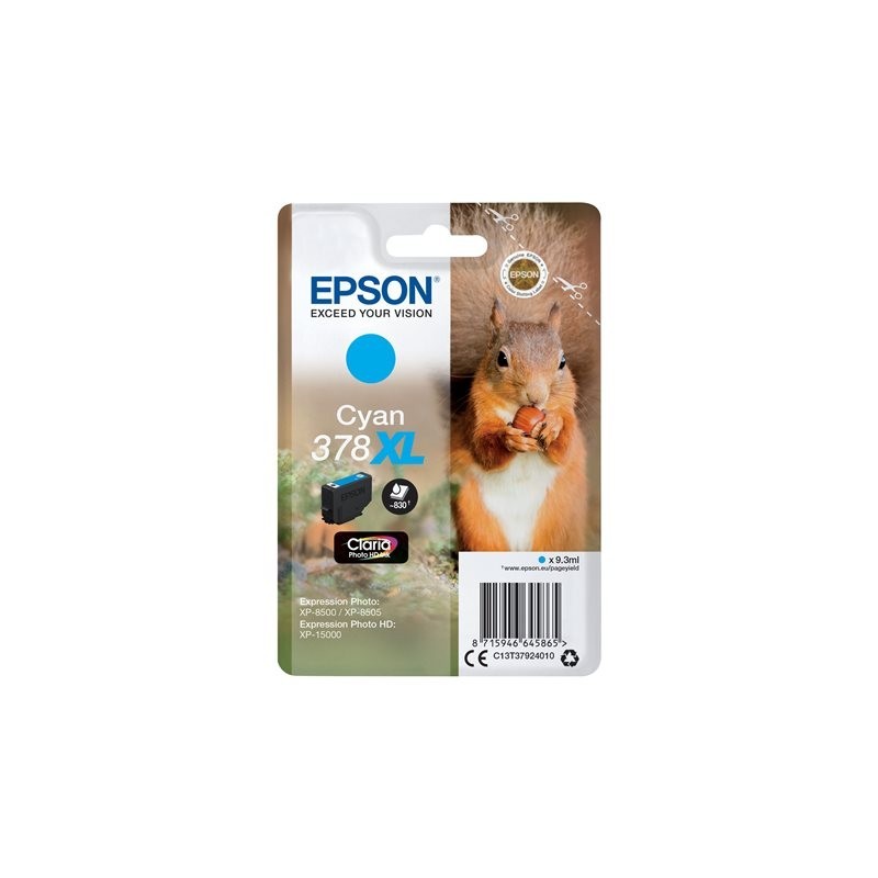 EPSON C13T37924010 Tusz Epson cyan 378XL 9.3 ml Claria photo HD