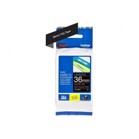BROTHER TZeM365 tape white on blank black surface 36mm