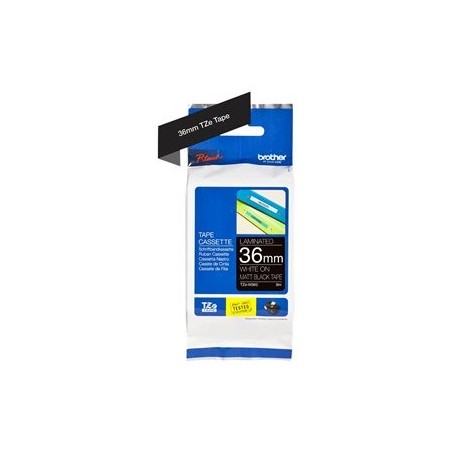 BROTHER TZeM365 tape white on blank black surface 36mm