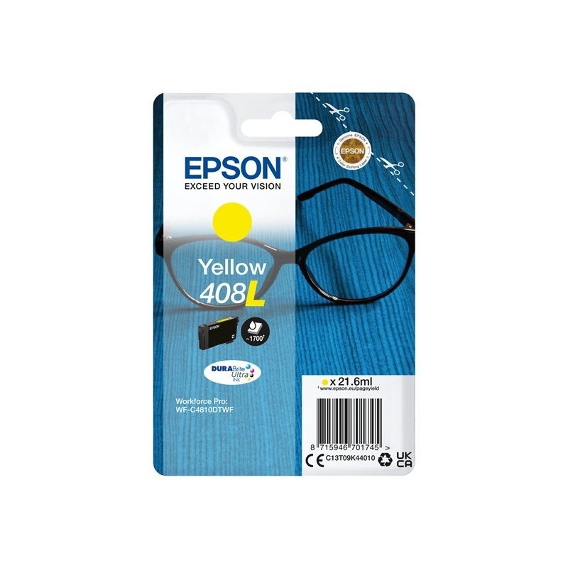 EPSON Singlepack Yellow 408L DURABrite Ultra Ink