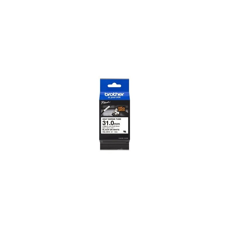BROTHER Heat Shrink Tube Black on White 31.0mm