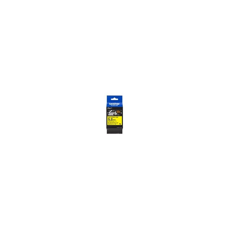 BROTHER Heat Shrink Tube Black on Yellow 5.2mm