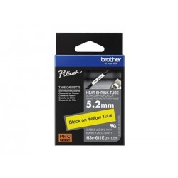 BROTHER Heat Shrink Tube Black on Yellow 5.2mm