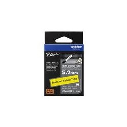 BROTHER Heat Shrink Tube Black on Yellow 5.2mm
