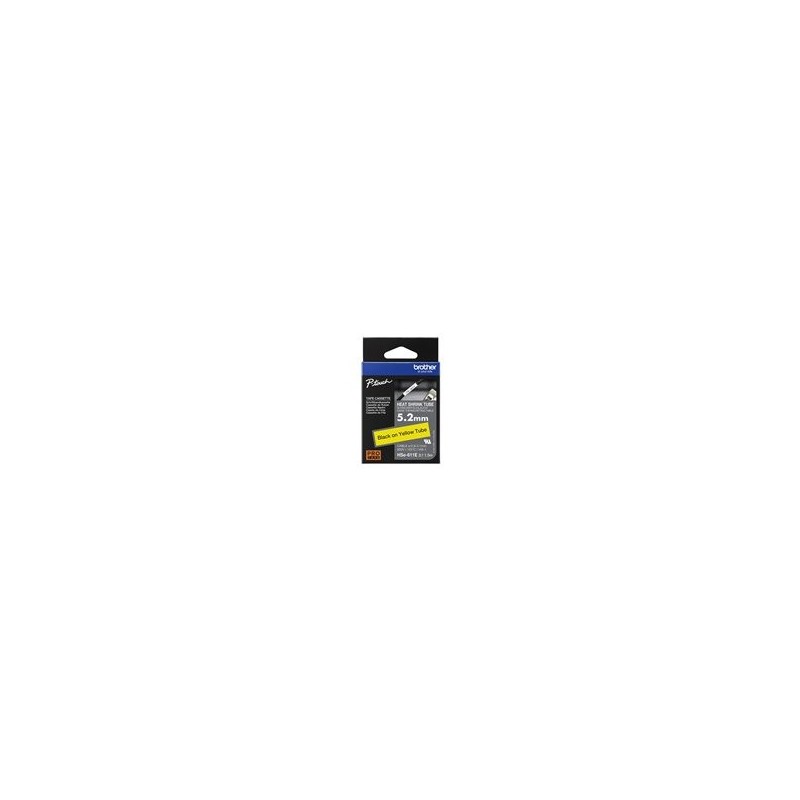 BROTHER Heat Shrink Tube Black on Yellow 5.2mm