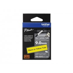 BROTHER Heat Shrink Tube Black on Yellow 9.0mm