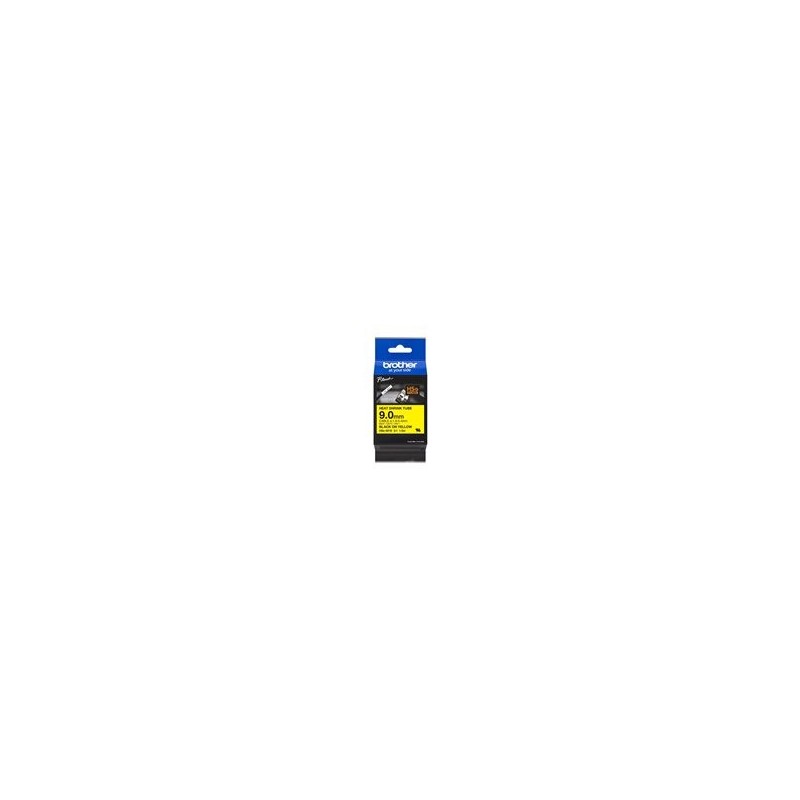 BROTHER Heat Shrink Tube Black on Yellow 9.0mm