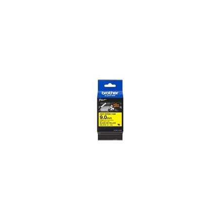 BROTHER Heat Shrink Tube Black on Yellow 9.0mm