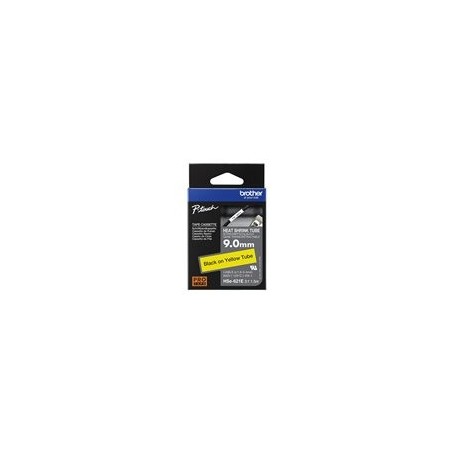 BROTHER Heat Shrink Tube Black on Yellow 9.0mm