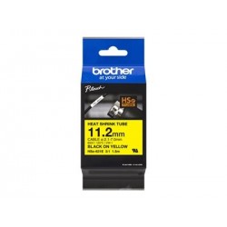 BROTHER Heat Shrink Tube Black on Yellow 11.2mm