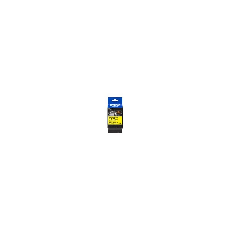 BROTHER Heat Shrink Tube Black on Yellow 11.2mm
