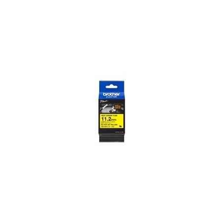 BROTHER Heat Shrink Tube Black on Yellow 11.2mm