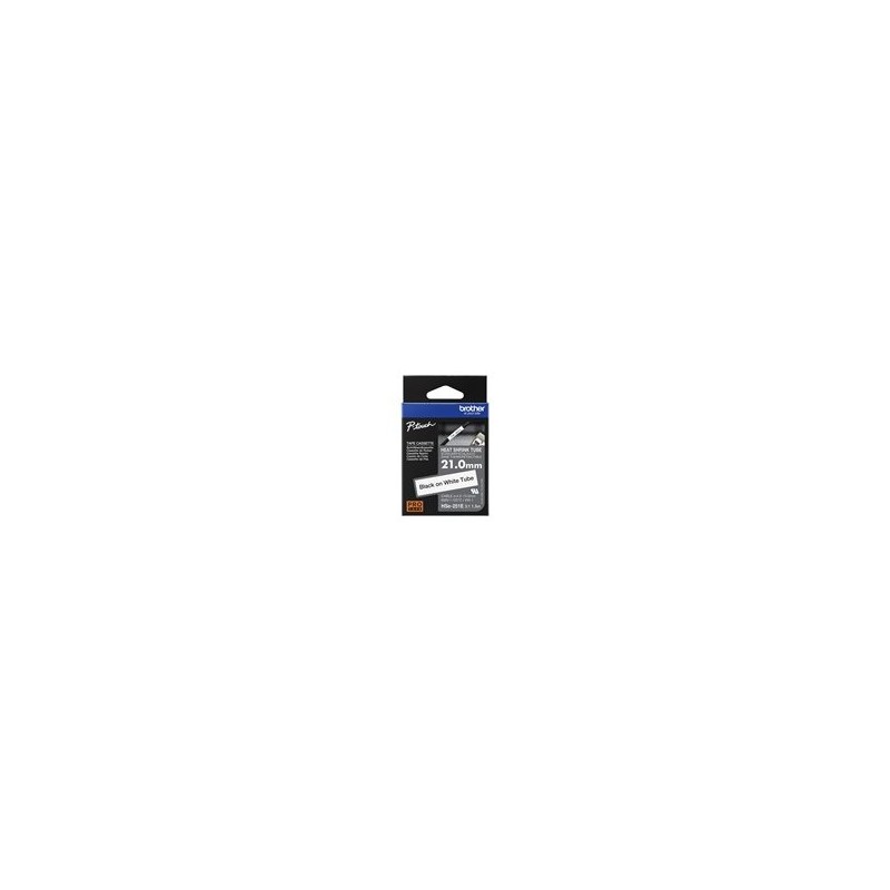 BROTHER HSE251E Black on white heat shrink tape 21mm