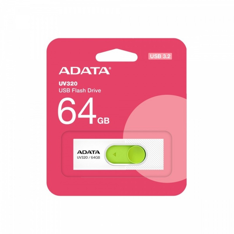 Pendrive UV320 64GB USB 3.2 Gen1 Biało-zielony Pendrive UV320 64GB USB 3.2 Gen1 Biało-zielony