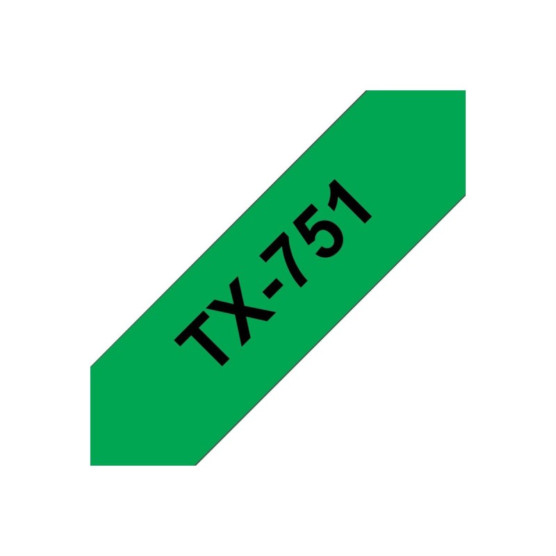 BROTHER P-Touch TX-751 black on green 24mm