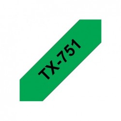 BROTHER P-Touch TX-751 black on green 24mm
