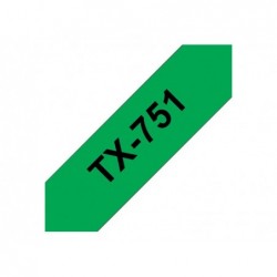 BROTHER P-Touch TX-751 black on green 24mm