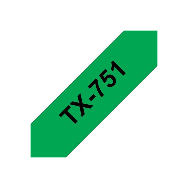 BROTHER P-Touch TX-751 black on green 24mm