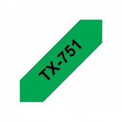 BROTHER P-Touch TX-751 black on green 24mm