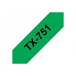 BROTHER P-Touch TX-751 black on green 24mm