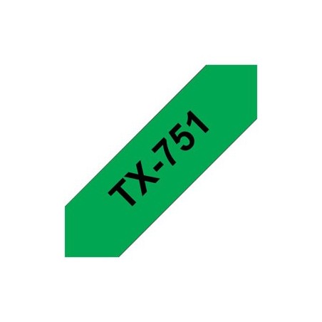 BROTHER P-Touch TX-751 black on green 24mm