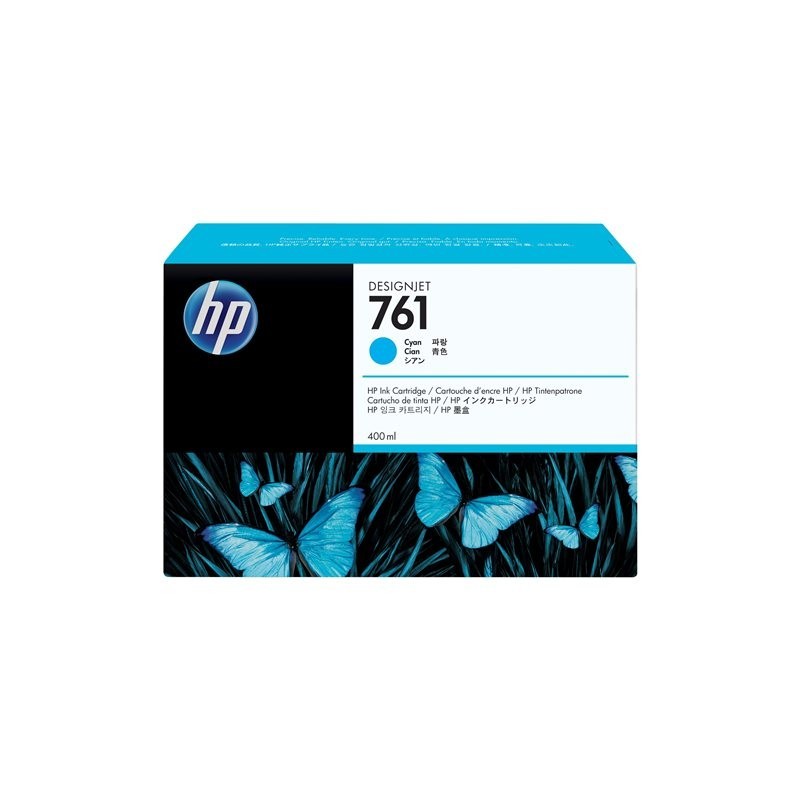HP 761 original ink cartridge cyan standard capacity 400ml 1-pack HP 761 original ink cartridge cyan standard capacity 400ml 1-pack
