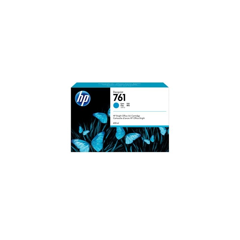 HP 761 original ink cartridge cyan standard capacity 400ml 1-pack HP 761 original ink cartridge cyan standard capacity 400ml 1-pack