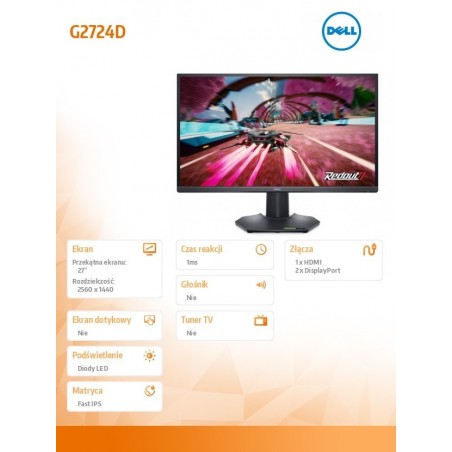 Monitor G2724D 27 cali 165Hz IPS/2560x1440/HDMI/DP/3Y Monitor G2724D 27 cali 165Hz IPS/2560x1440/HDMI/DP/3Y