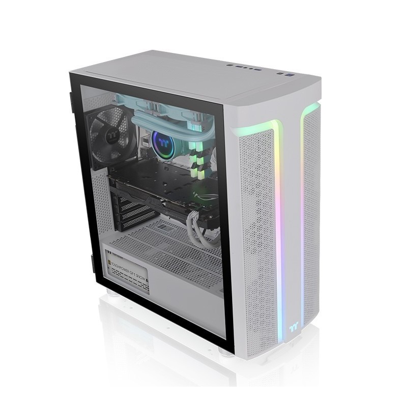 Obudowa - H590 Snow Tempered Glass ARGB podświetlenie LED Lightstrip  Obudowa - H590 Snow Tempered Glass ARGB podświetlenie LED Lightstrip