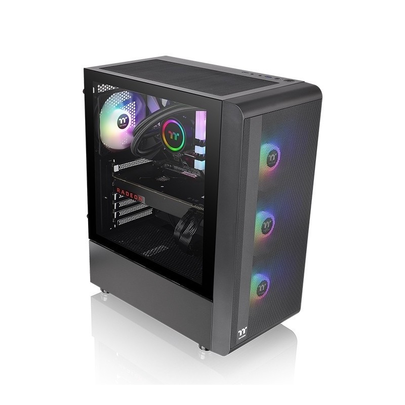 Obudowa - S200 Tempered Glass ARGBx3 Czarna  Obudowa - S200 Tempered Glass ARGBx3 Czarna