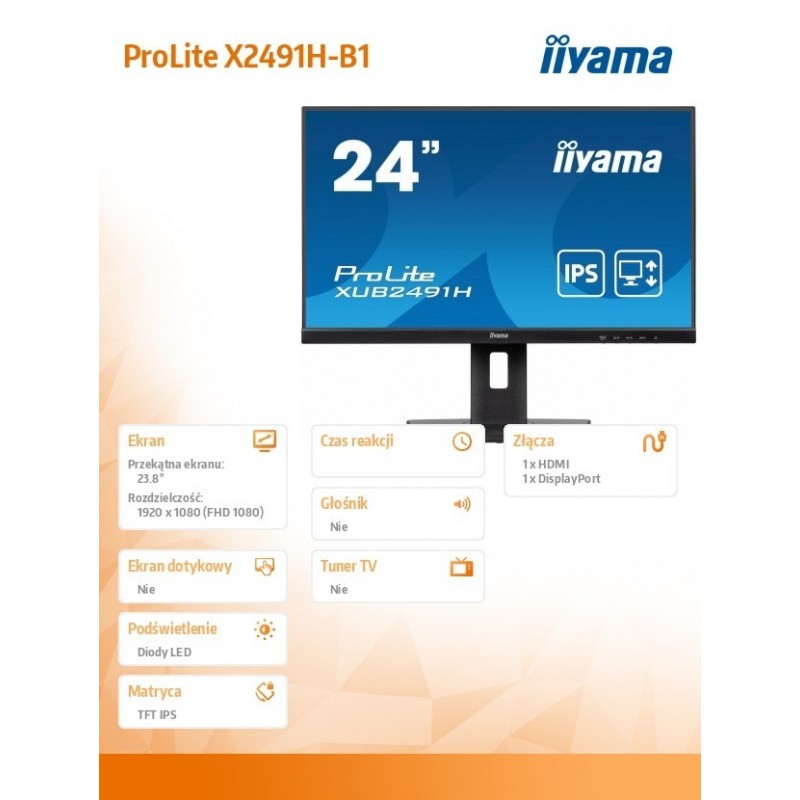 Monitor 23.8 cala X2491H-B1 IPS,HDMI,DP,1ms,350cd/m2, 1500:1,120Hz