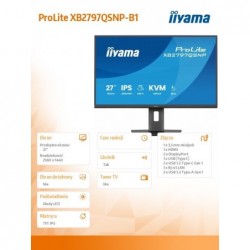 Monitor  27 cali XB2797QSNP-B1 IPS,QHD,USB-c Dock 96W,HDMI, 350cd,1ms, DP, DisplayPort x1 (Daisy Chain MST max. 2560 x1440), USB