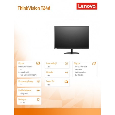 Monitor 24 ThinkVision T24d 61B4MAT1EU Monitor 24 ThinkVision T24d 61B4MAT1EU