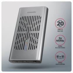 EEM2-20GD Obudowa zewnętrzna aluminiowa USB-C 3.2 Gen2x2, Dual NVMe M.2 SSD 20gbps, Clone Master