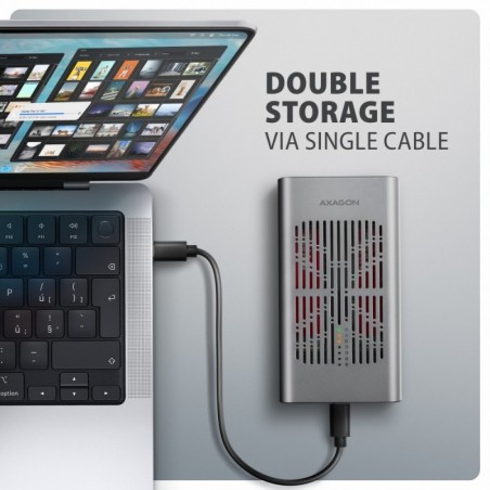 EEM2-20GD Obudowa zewnętrzna aluminiowa USB-C 3.2 Gen2x2, Dual NVMe M.2 SSD 20gbps, Clone Master