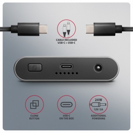 EEM2-20GD Obudowa zewnętrzna aluminiowa USB-C 3.2 Gen2x2, Dual NVMe M.2 SSD 20gbps, Clone Master