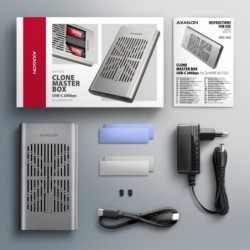 EEM2-20GD Obudowa zewnętrzna aluminiowa USB-C 3.2 Gen2x2, Dual NVMe M.2 SSD 20gbps, Clone Master