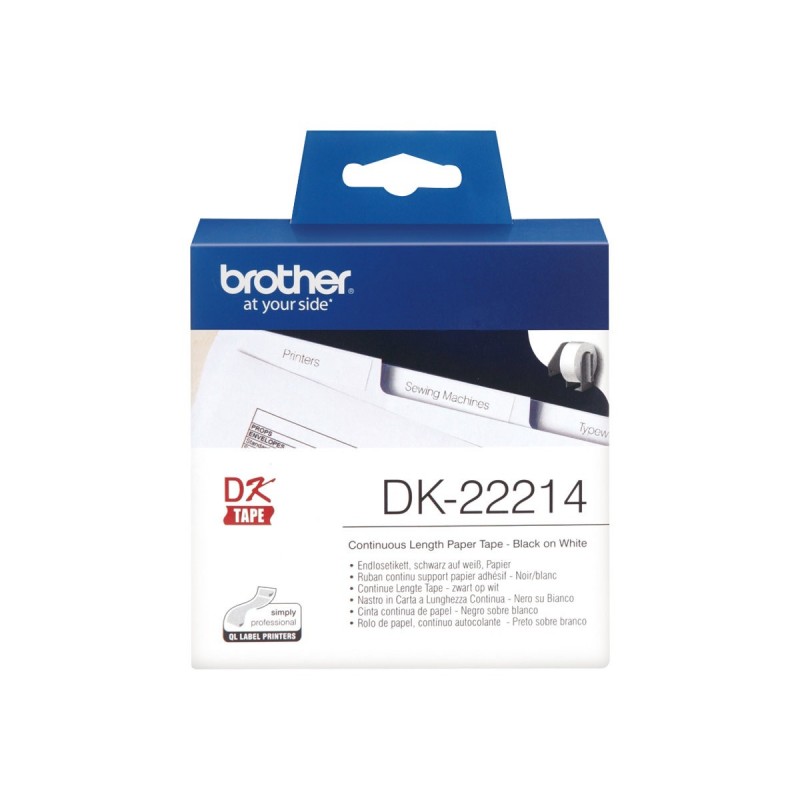 BROTHER DK22214 Brother szalagcimke 12mm, feher