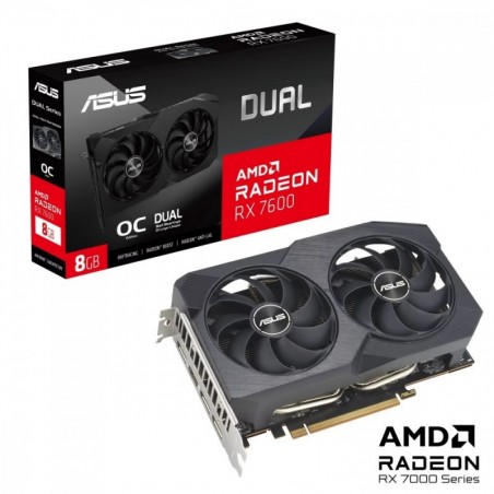 Karta graficzna Radeon RX 7600 V2 Dual OC 8GB GDDR6 128bit 3DP/HDMI Karta graficzna Radeon RX 7600 V2 Dual OC 8GB GDDR6 128bit 3DP/HDMI