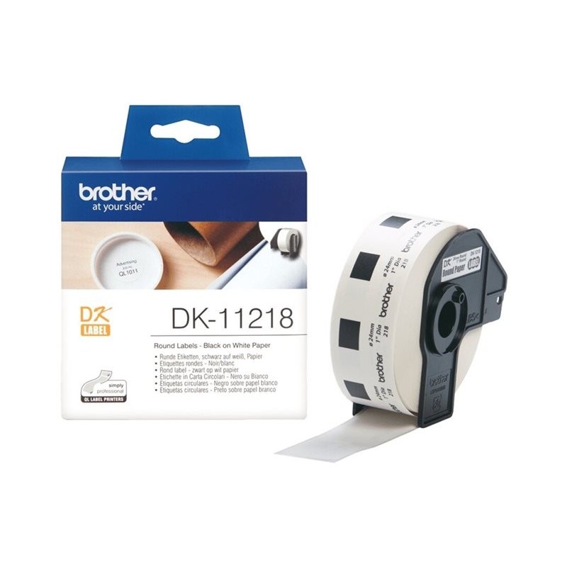 BROTHER DK11218 Taśma Brother ROUND PAPER 1 LABEL 24MM X 24MM X 1000