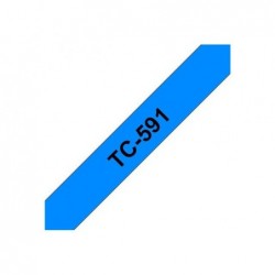 BROTHER TC591 Taśma Brother 9mm BLACK ON BLUE TAPE