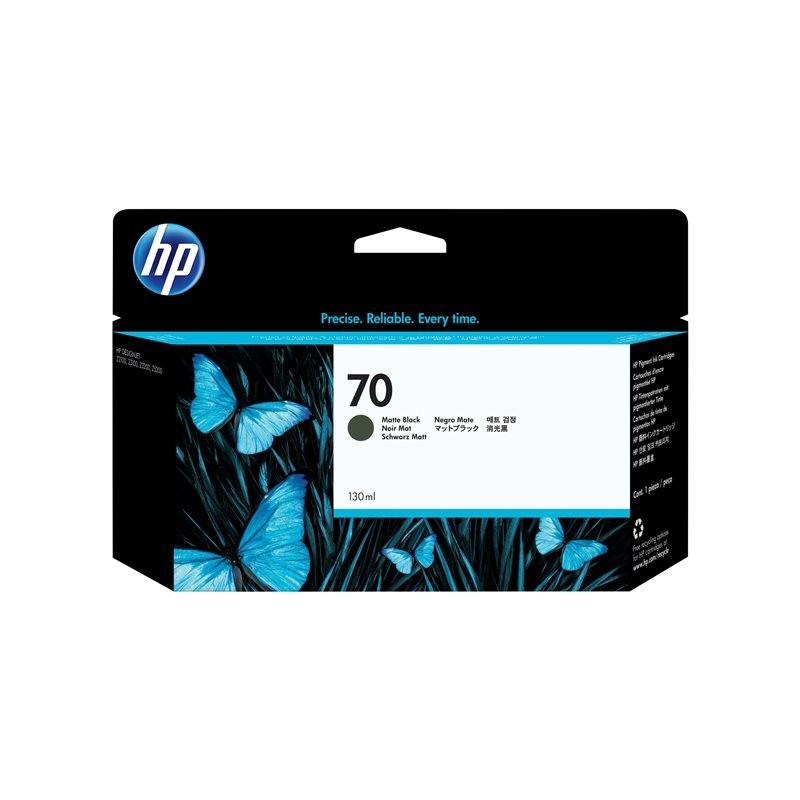 HP 70 original ink cartridge matte black standard capacity 130ml 1-pack with Vivera ink