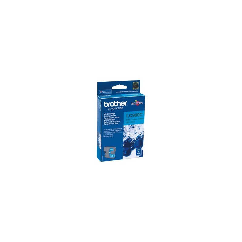 BROTHER LC980C Tusz Brother LC980C cyan 260str DCP145C / DCP165C / MFC250C / MFC290C