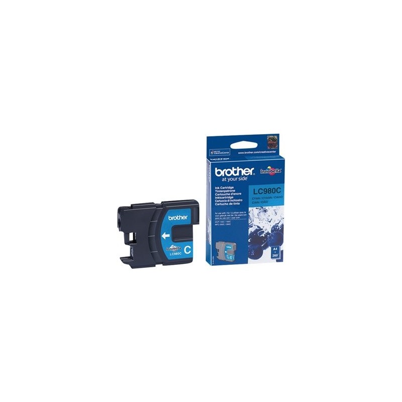BROTHER LC980C Tusz Brother LC980C cyan 260str DCP145C / DCP165C / MFC250C / MFC290C