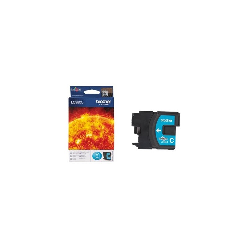 BROTHER LC980C Tusz Brother LC980C cyan 260str DCP145C / DCP165C / MFC250C / MFC290C